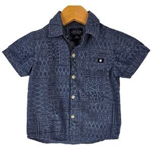 LUCKY BRAND BLUE TODDLER BUTTON-UP SHORT SLEEVE SHIRT – SIZE 18 MONTHS
